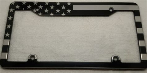 AMERICAN FLAG, Aluminum License Plate Frame, Black Anodized, BSNP, Top | eBay