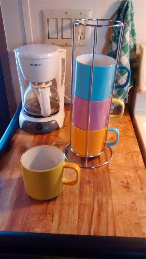Francois et Mimi Stacking Coffee Mugs Set with Rack, Multi-Colored, 12oz Cups #Review - Amy & Aron's