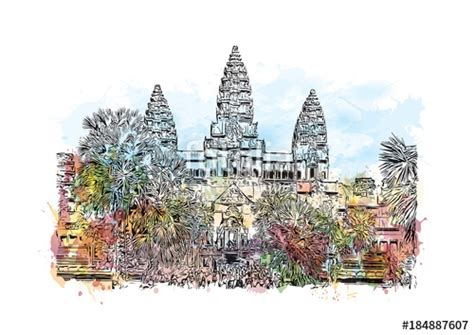 Angkor Wat Sketch at PaintingValley.com | Explore collection of Angkor ...