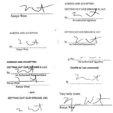 The way Kanye West Signature changes in every page : mildlyinfuriating