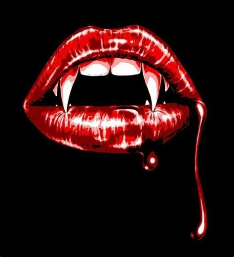 Red girly bloody vampire mouth tattoo design - Tattooimages.biz