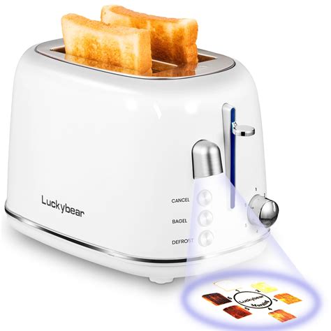 HOMEJOY Toaster 2 Slice, Projection Stainless Steel Toasters with Bagel, Cancel, Defrost ...