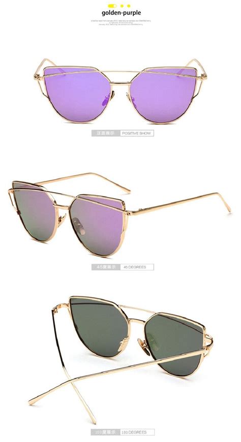 2019 Fashion Cat Eye Sunglasses Women Brand Designer Vintage Rose Gold Mirror Color Lens Classic ...