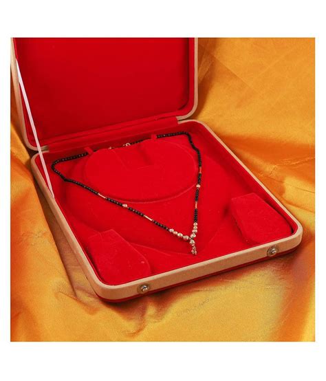 MANTRA ORNA Gold Plated Mangalsutra Combo Of 3 Tanmaniya Necklace Pendant With Black beaded ...