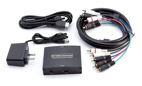 THE CIMPLE CO - Black Component YPbPr + RGB to HDMI Converter Adapter with HDMI and RGB Cables ...