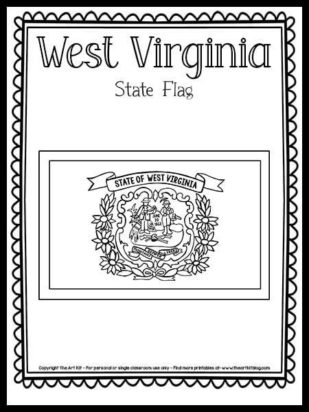 West Virginia State Flag Coloring Page {FREE Printable!} - The Art Kit