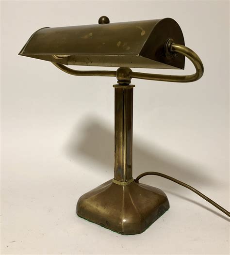 Original Antique Brass Bankers Desk Lamp