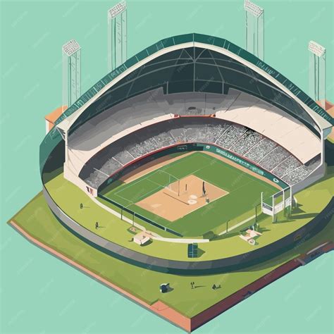 Premium Vector | Cricket green stadium illustration design