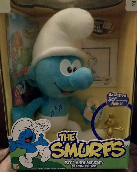 Amazon.com: Smurfs 50th Anniversary Plush with Sound and Collector ...