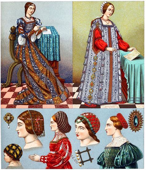 Italian fashion. Female costumes, Hairstyles and Headgear. 16th century. | Italian fashion, 16th ...