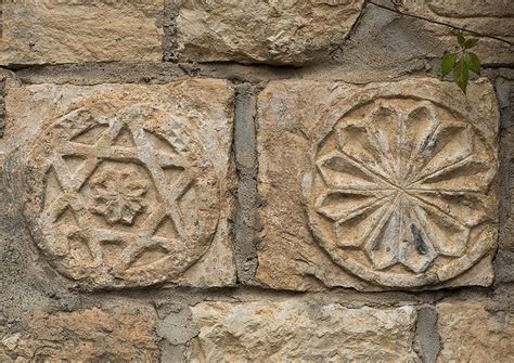 Old ‎engraved Symbols on the Walls of the Yazidi Sun Temple. Note the ‎sixfold Star (Kurdish ...