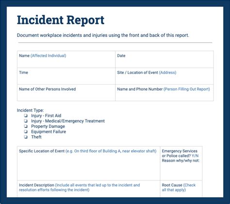 Regarding an Onsite Accident, What Kind of Report Should Detail What Happened and Where It ...