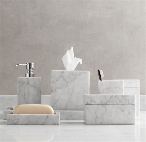 Carrara Marble Bath Accessories | Marble bathroom accessories, Marble accessories, Marble bath