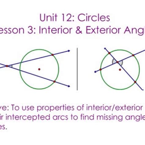 Circles - Interior & Exterior Angles