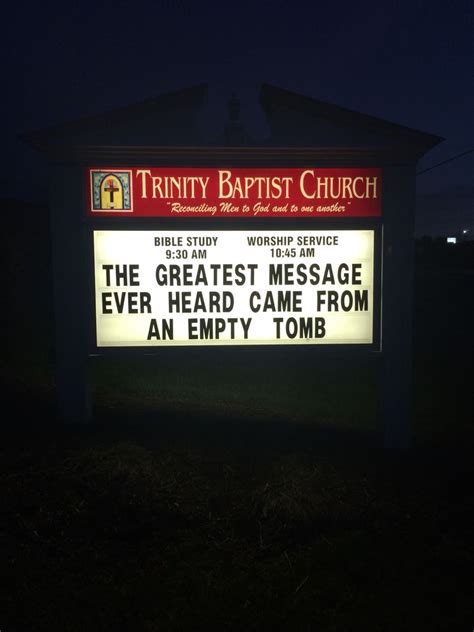 Trinity Baptist Church Christiansburg Va Easter Church Sign Sayings ...