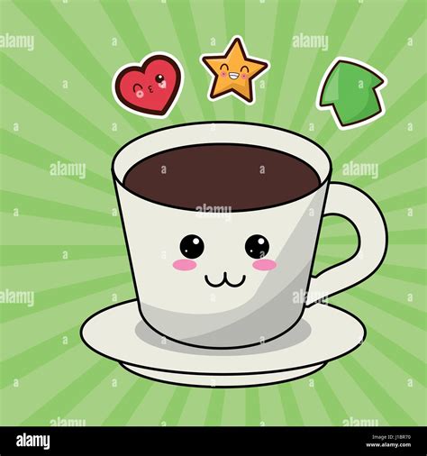 kawaii coffee cup image Stock Vector Image & Art - Alamy