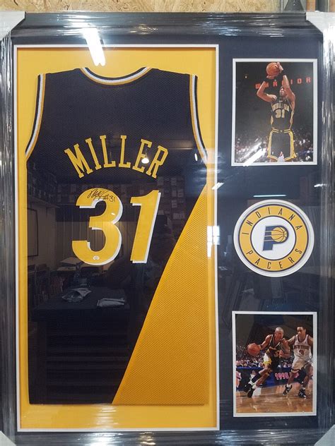 Reggie Miller Autographed Signed Framed Indiana Pacers Jersey PSA COA ...