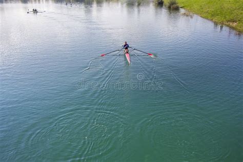 Single Scull Rowing Competitor, Rowing Race Stock Image - Image of ...