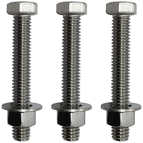 Amazon.com: 3/8" -16 x 2.5". 304-STAINLESS STEEL BOLTS, NUTS & WASHERS - 18-8 HEX HEAD Bolt ...