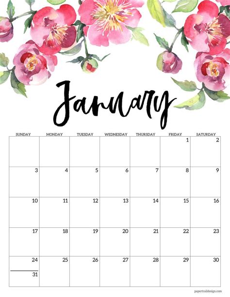 20+ Calendar 2021 Floral - Free Download Printable Calendar Templates ️