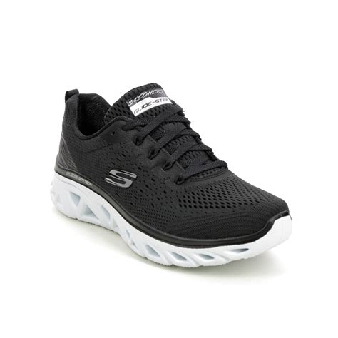 Skechers Glide Step Sport BKW Black White Womens trainers 149556