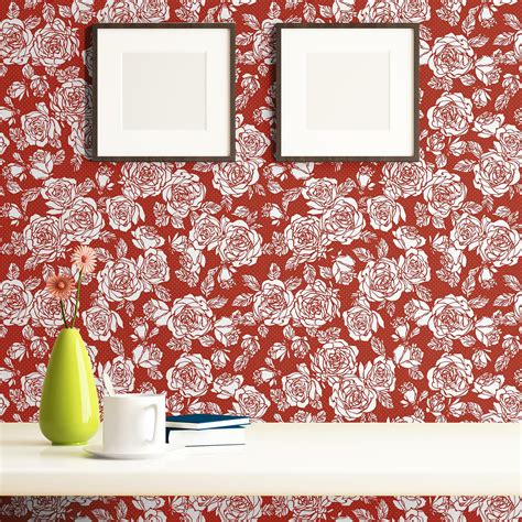 Red Floral Peel And Stick Wallpaper - Buy Bold Red Floral Peel N Stick Wallpaper Online Usa ...