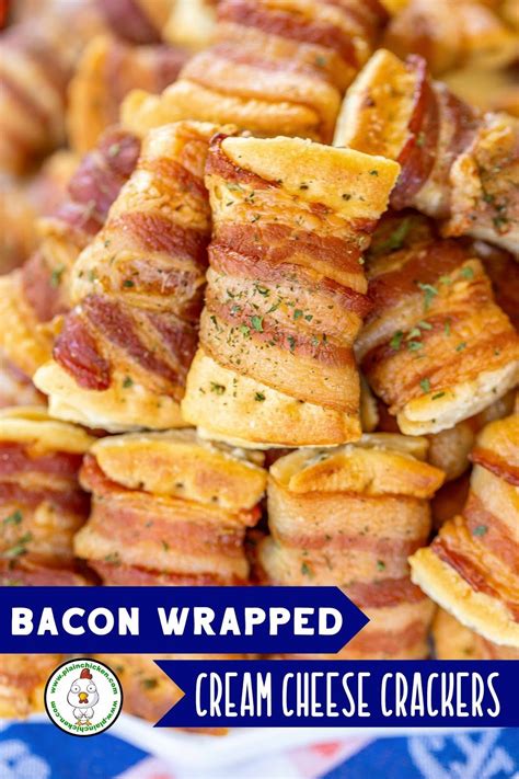 Bacon Wrapped Cream Cheese Crackers - so addictive! These things fly off the plate at parties ...