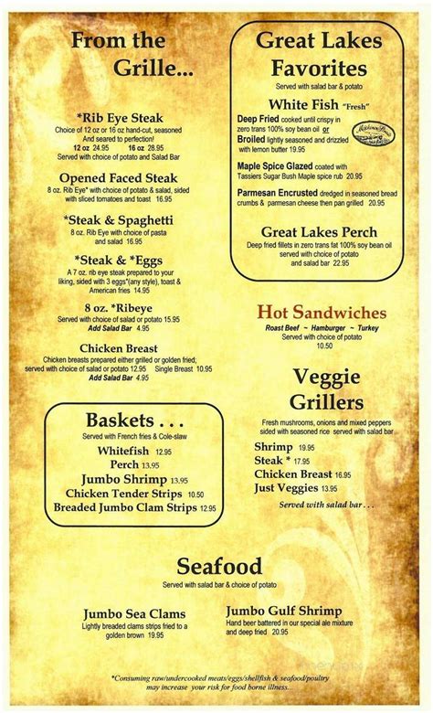 Menu of Ang-Gio's Restaurant in Cedarville, MI 49719