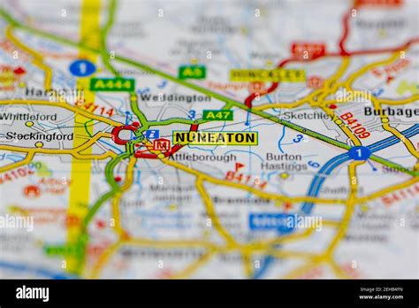 Nuneaton on a map hi-res stock photography and images - Alamy