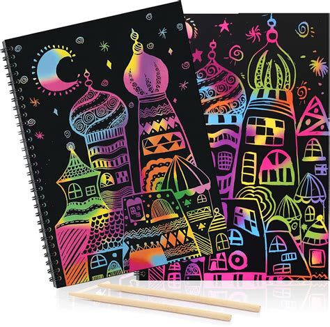 Scratch Art Book For Kids - 40 Pages Scratch Art Set for Kids 3-12 Year ...