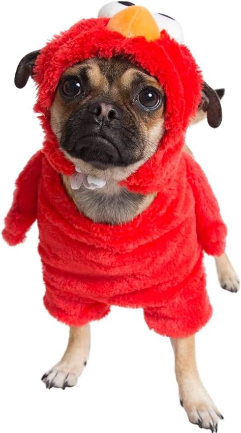 Amazon.com : Pet Krewe Elmo Costume - Sesame Street Elmo Dog Costume - Fits Small, Medium, Large ...