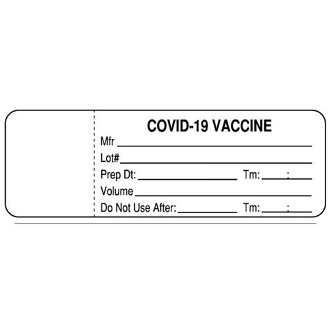 Covid-19 Vaccine Syringe Label, 3" x 1" | United Ad Label