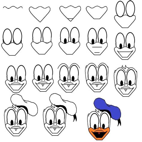 Draw Donald Duck Step By Step at Drawing Tutorials