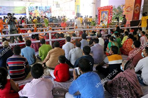 Devotees Offer Prayers Inside Iskcon Temple Editorial Stock Photo - Stock Image | Shutterstock