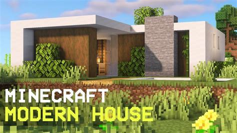 Minecraft: How to build a Modern Survival House | Tutorial - YouTube | Minecraft small modern ...