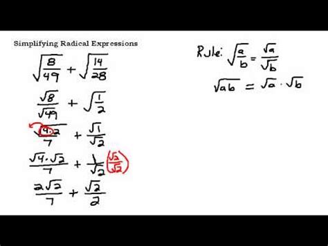 Simplifying a Radical Expression with Fractions - YouTube