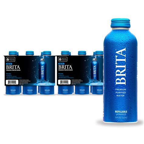 Brita Water Premium Purified Bottled Water, 18 fl oz (12 Pack), BPA ...