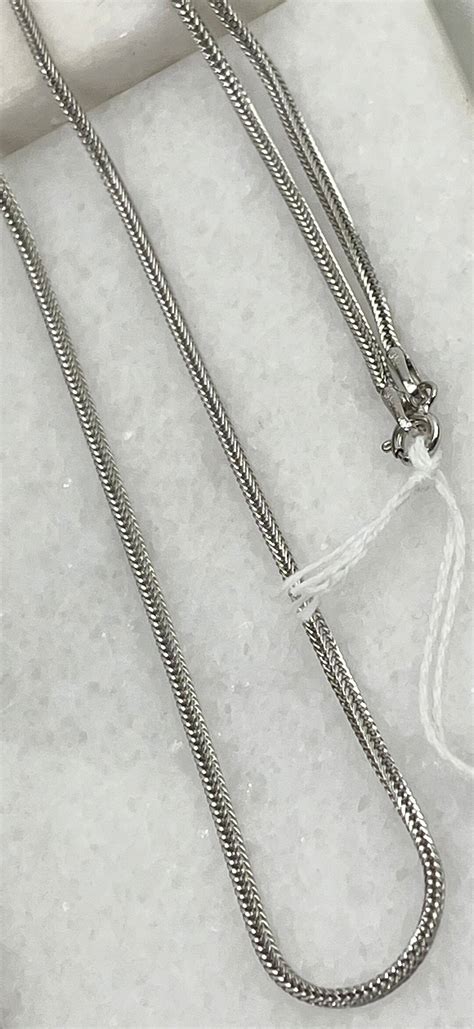 Foxtail Chain Necklace 925 Sterling Silver Rhodium Plated 182 20 28 34 Lengths Best Quality ...