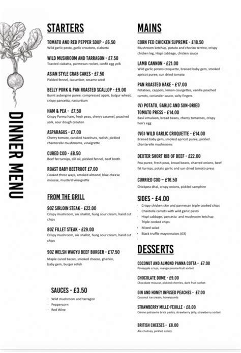 Larder Lichfield's full menu online