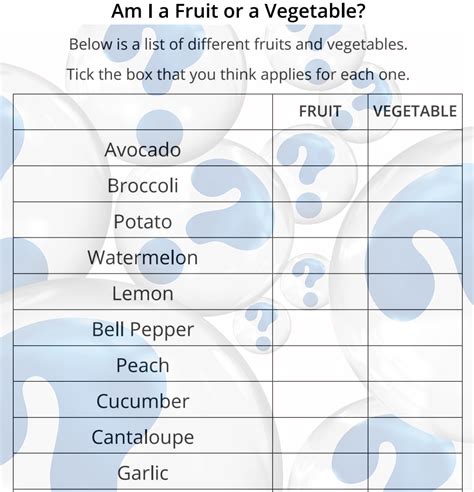 Fruit or Vegetable quiz - Marias Place