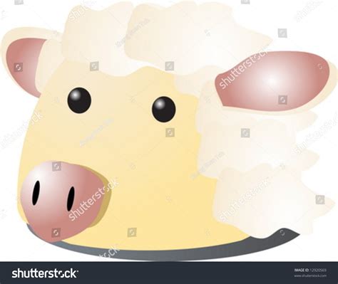 Cute Cartoon Illustration Sheeps Head Stock Vector (Royalty Free ...