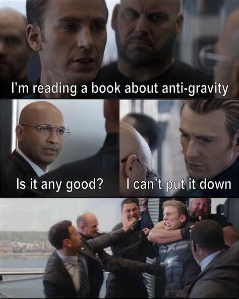 Captain america lift meme reading a book gravity joke | Captain America ...