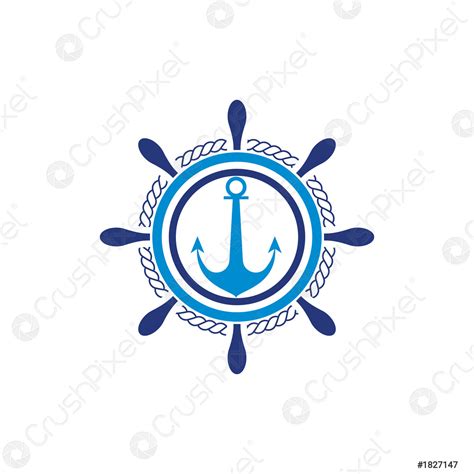 Ship steering wheel logo design template vector icon - stock vector 1827147 | Crushpixel