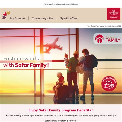 Enjoy Safar Family program benefits ! - Royal Air Maroc