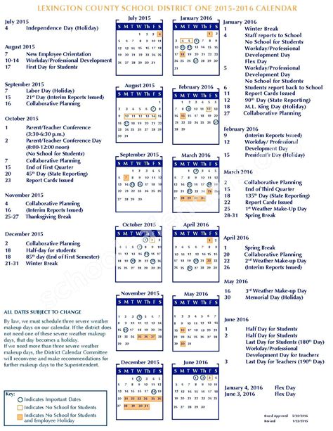 Lexington School District 1 Calendar 2025: A Comprehensive Overview - Calendrier 2025 2026 Gratuit