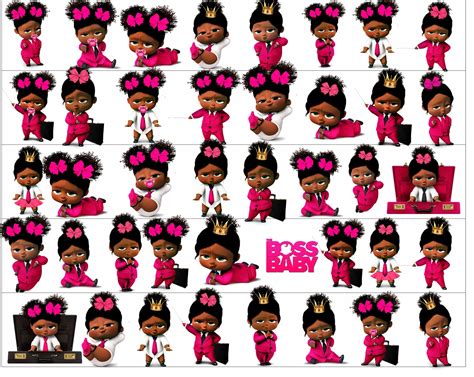 African American Girl Boss Baby Clipart, Boss Baby Girl, instant download, Boss baby clipart ...