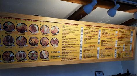 Menu at Mexican Taco Shop restaurant, Topeka, SW 10th Ave