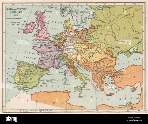 EUROPE IN 1815: German confederation. United Netherlands, 1907 antique map Stock Photo - Alamy