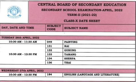 CBSE 10th class Date sheet 2024 Download X class Theory & Practical ...