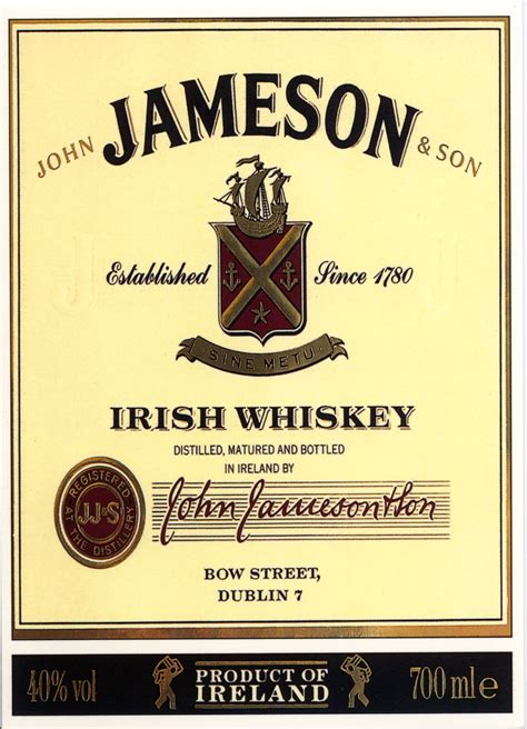 Printable Jameson Whiskey Label Template - labios tatuados letra